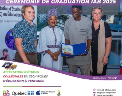 UNE PREMIÈRE AU SÉNÉGAL ET EN AFRIQUE DE L’OUEST : L’IAB gradue les premiers finissants au diplôme international canadien en petite enfance.