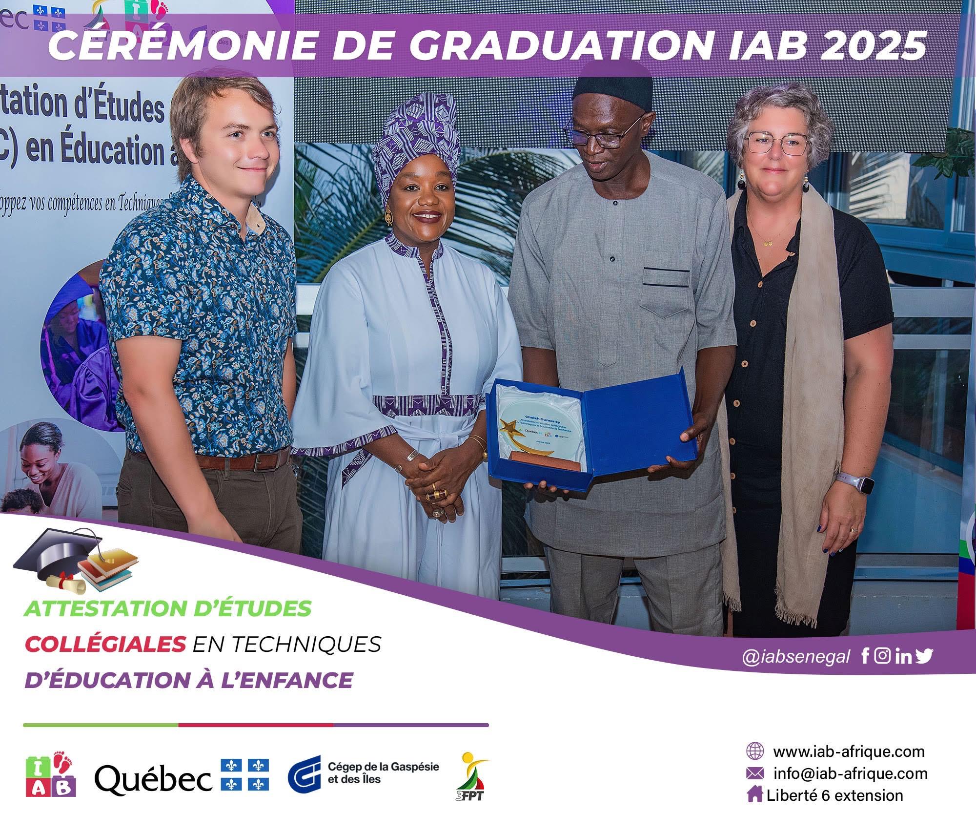 UNE PREMIÈRE AU SÉNÉGAL ET EN AFRIQUE DE L’OUEST : L’IAB gradue les premiers finissants au diplôme international canadien en petite enfance.
